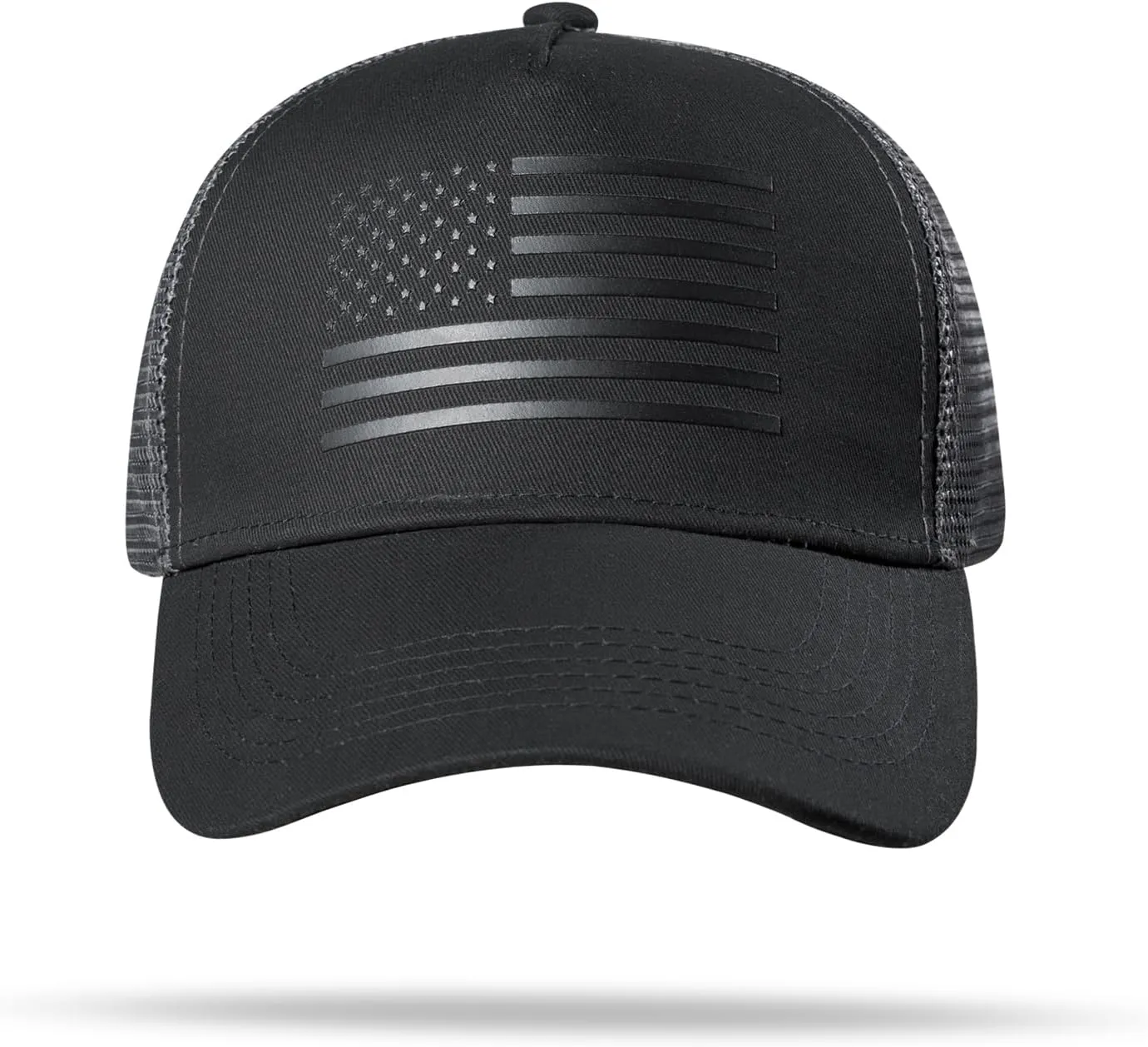 American Flag Trucker Hat - Snapback Hat, Baseball Cap for Men Women - Breathable Mesh Side, Adjustable Fit - for Casual Wear