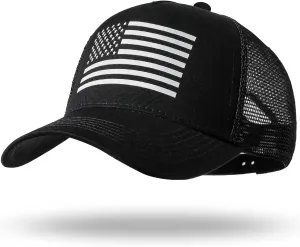 American Flag Trucker Hat - Snapback Hat, Baseball Cap for Men Women - Breathable Mesh Side, Adjustable Fit - for Casual Wear