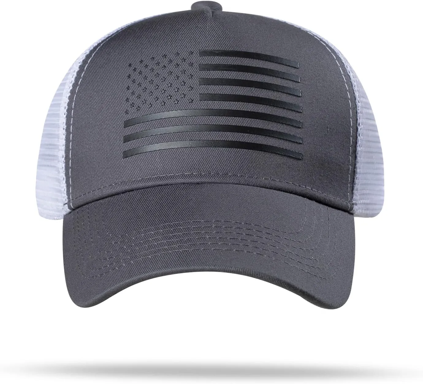 American Flag Trucker Hat - Snapback Hat, Baseball Cap for Men Women - Breathable Mesh Side, Adjustable Fit - for Casual Wear