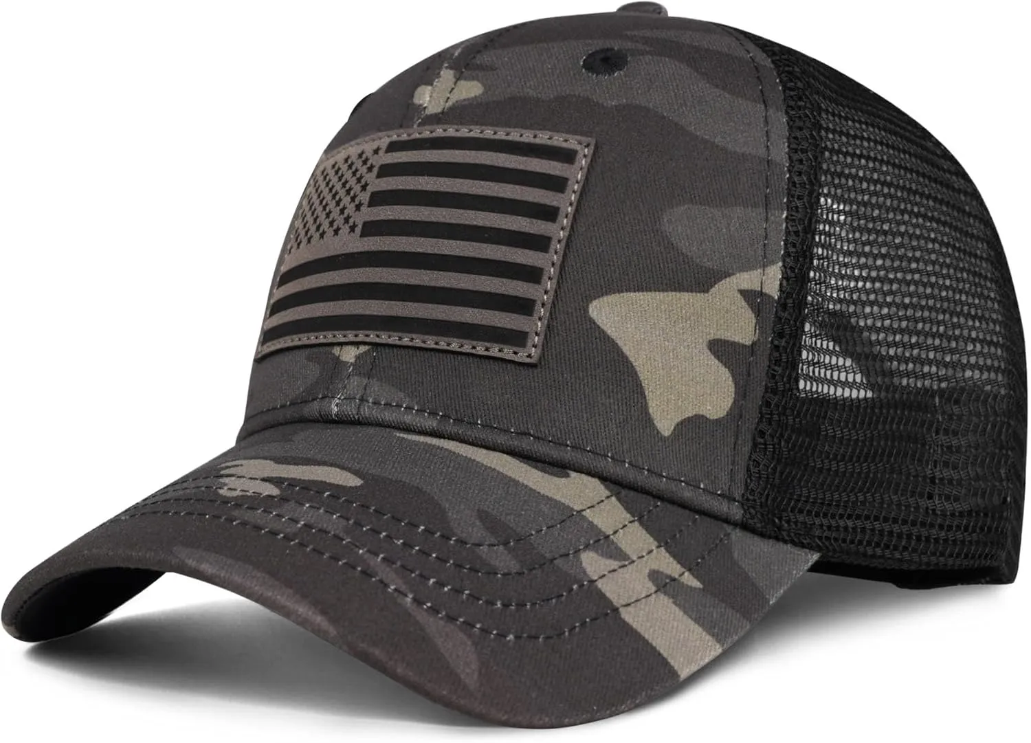 American Flag Trucker Hat - Snapback Hats for Men Women Baseball Cap - Breathable Mesh & Adjustable Fit for Casual Wear
