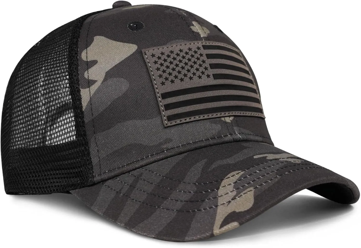 American Flag Trucker Hat - Snapback Hats for Men Women Baseball Cap - Breathable Mesh & Adjustable Fit for Casual Wear