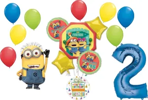 Anagram Despicable Me Minions 2nd Birthday Party Balloon Bouquet Decorations, BQ_4268