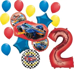 Anagram Hot Wheels Ultimate 2nd Birthday Party Balloon Bouquet Decorations, BQ_4252