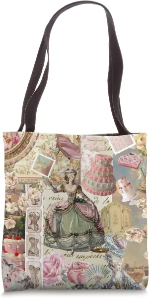 Ancient Regency Art Victorian Collage Preppy Antoinette Tote Bag