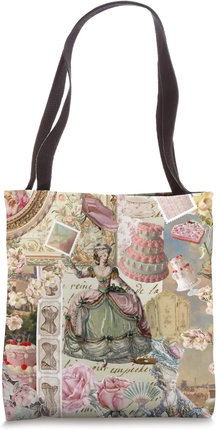 Ancient Regency Art Victorian Collage Preppy Antoinette Tote Bag