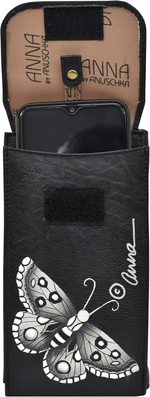 Anna by Anuchka Women's Hand-Painted Genuine Leather Phone Wallet Organizer Crossbody