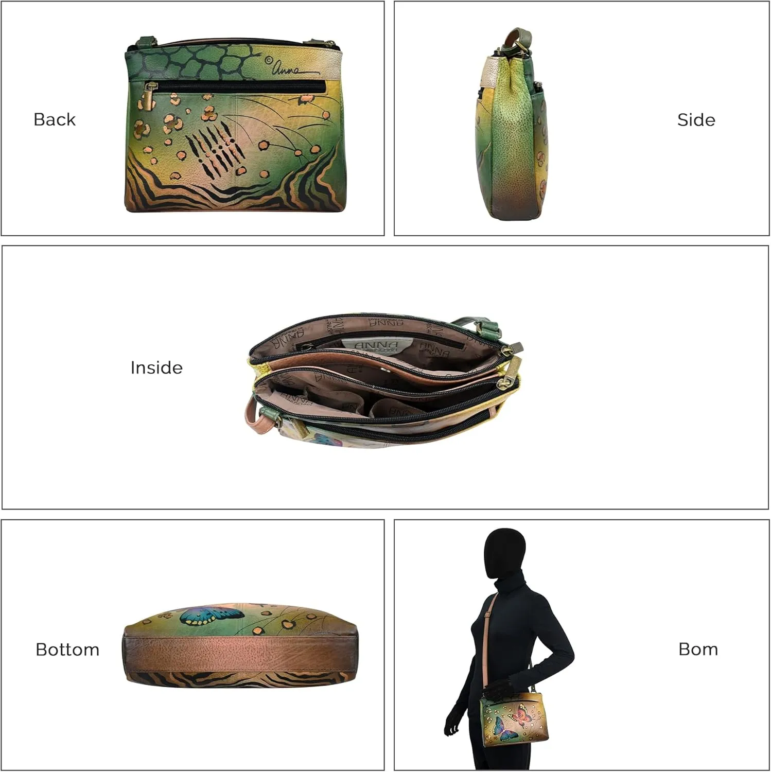 Anna by Anuschka Crossbody Organizer Bag-Leather