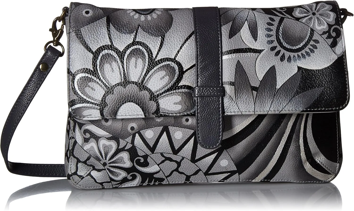 Anna by Anuschka Hand Painted Leather Women's Medium Flap Messenger