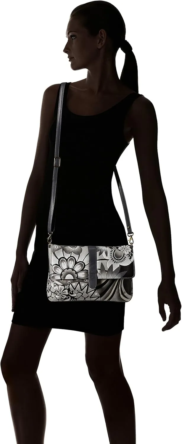 Anna by Anuschka Hand Painted Leather Women's Medium Flap Messenger