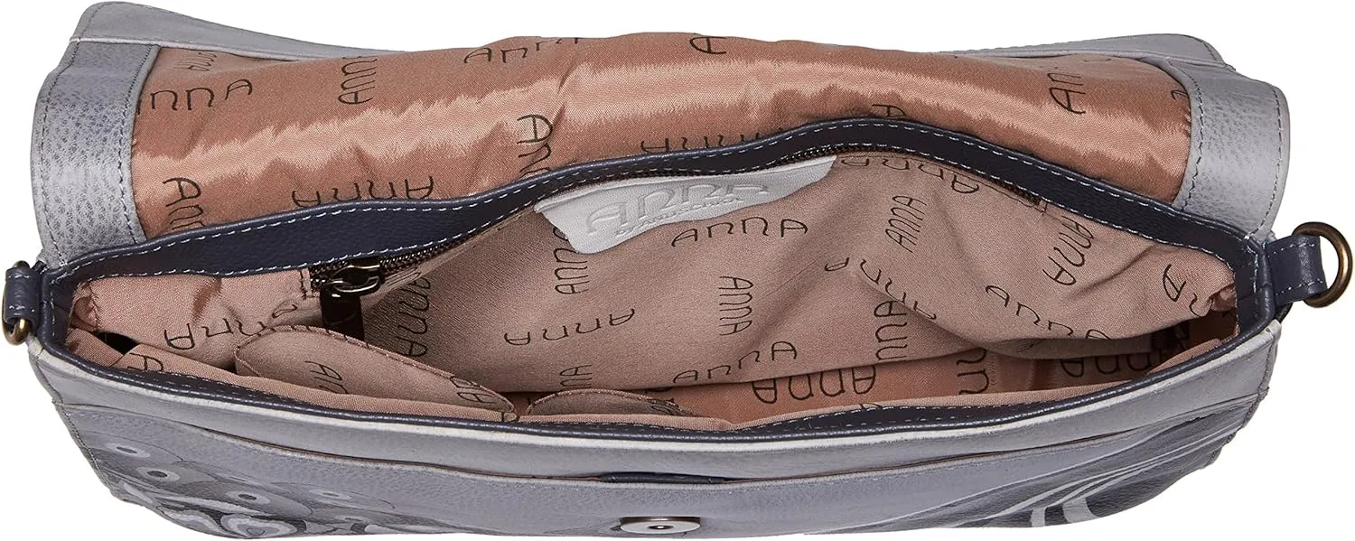 Anna by Anuschka Hand Painted Leather Women's Medium Flap Messenger