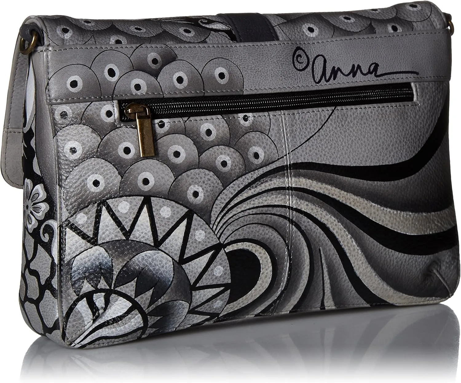 Anna by Anuschka Hand Painted Leather Women's Medium Flap Messenger