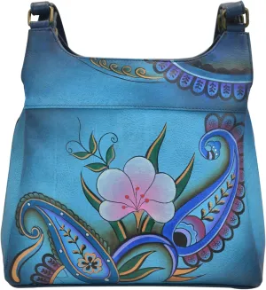 Anna by Anuschka Hand-Painted Original Artwork, Genuine Leather - Triple Compartment Satchel