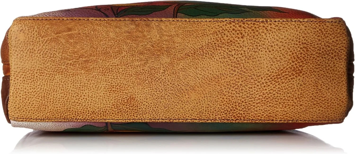Anna by Anuschka Women Hand Painted Leather Triple Compartment Satchel