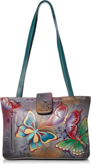 Anna by Anuschka Women's Hand Painted Genuine Leather Medium Tote