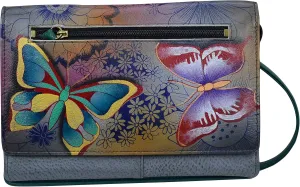 Anna by Anuschka Women’s Hand-Painted Genuine Leather Organizer Wallet On a String