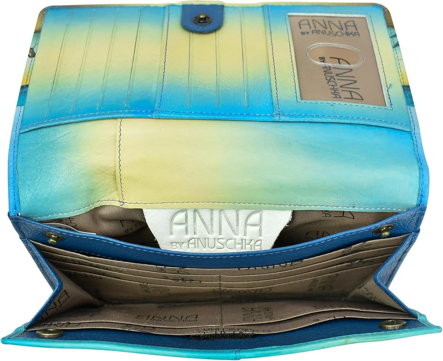 Anna by Anuschka Women’s Hand-Painted Genuine Leather Organizer Wallet On a String