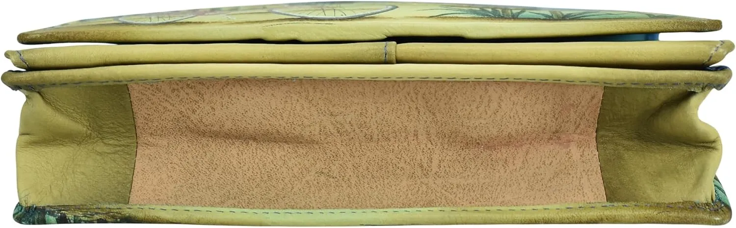 Anna by Anuschka Women’s Hand-Painted Genuine Leather Organizer Wallet On a String