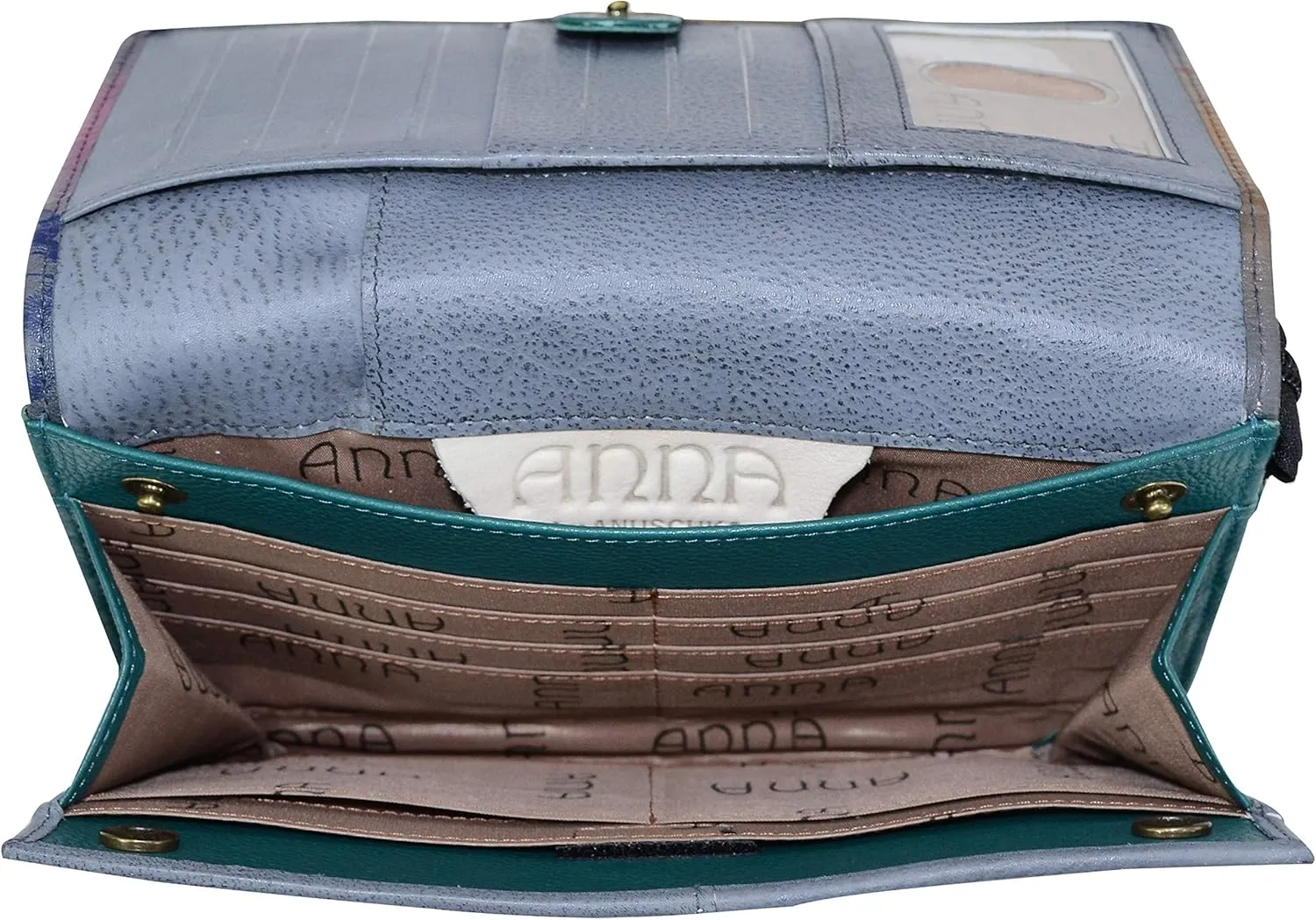 Anna by Anuschka Women’s Hand-Painted Genuine Leather Organizer Wallet On a String