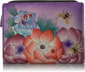 Anna By Anuschka Women's Hand-Painted Genuine Leather Two Fold Clutch Wallet