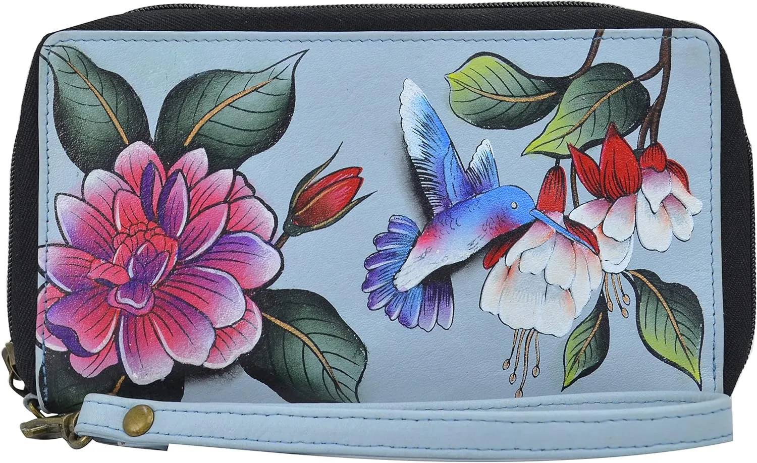 Anna by Anuschka Women's Hand-Painted Genuine Leather Wristlet Organizer
