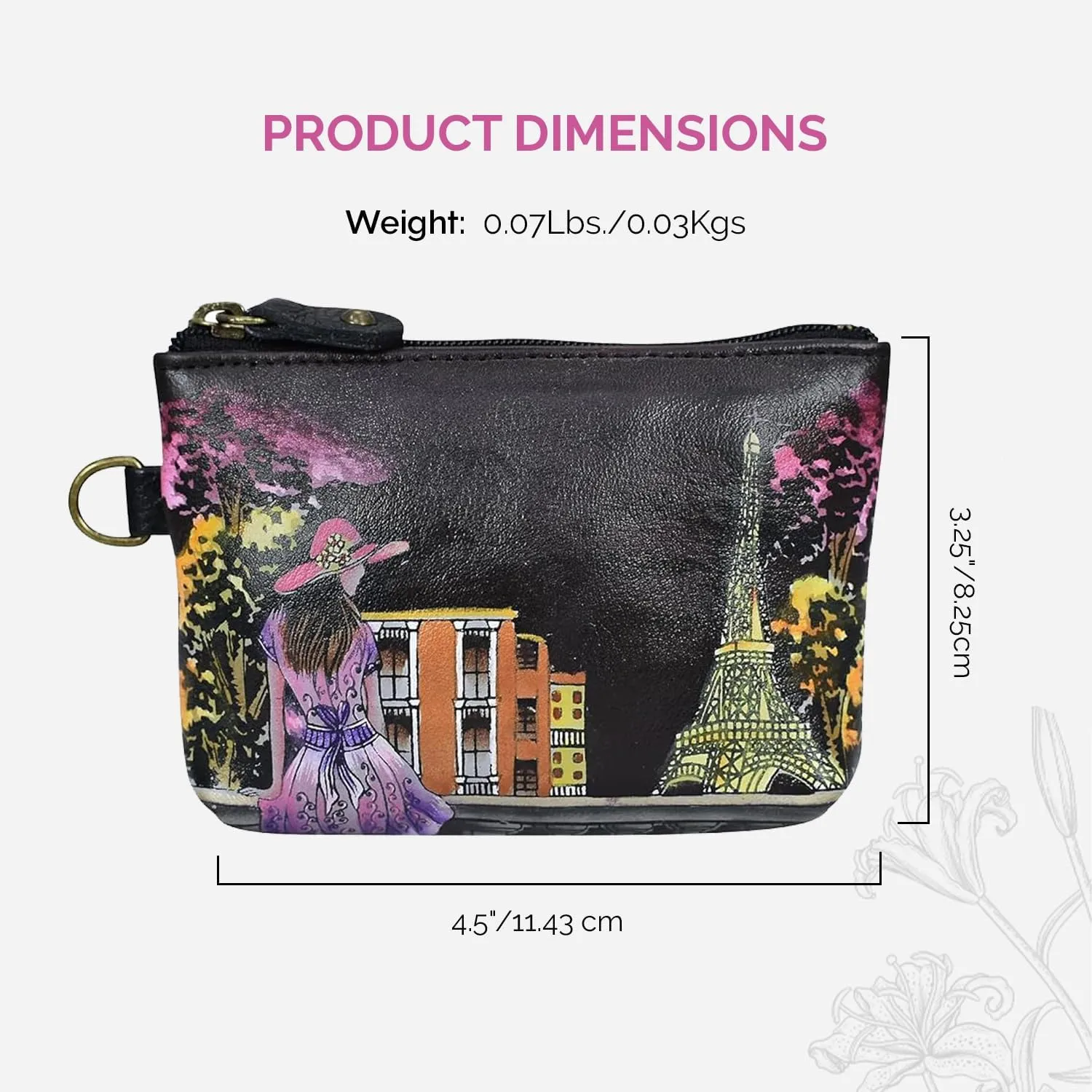 Anna by Anuschka Women's Hand Painted Leather Coin Pouch Purse