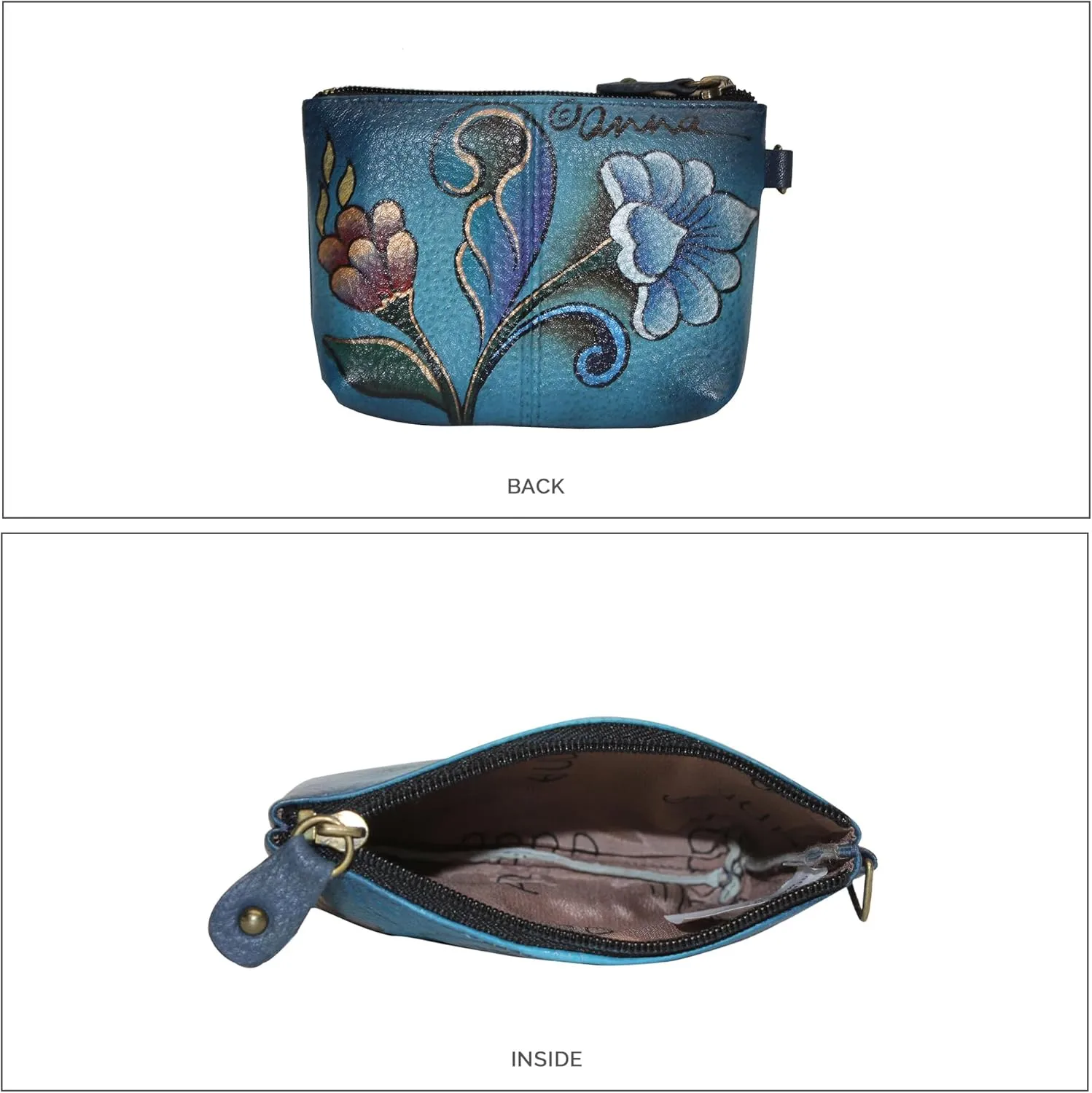 Anna by Anuschka Women's Hand Painted Leather Coin Pouch Purse