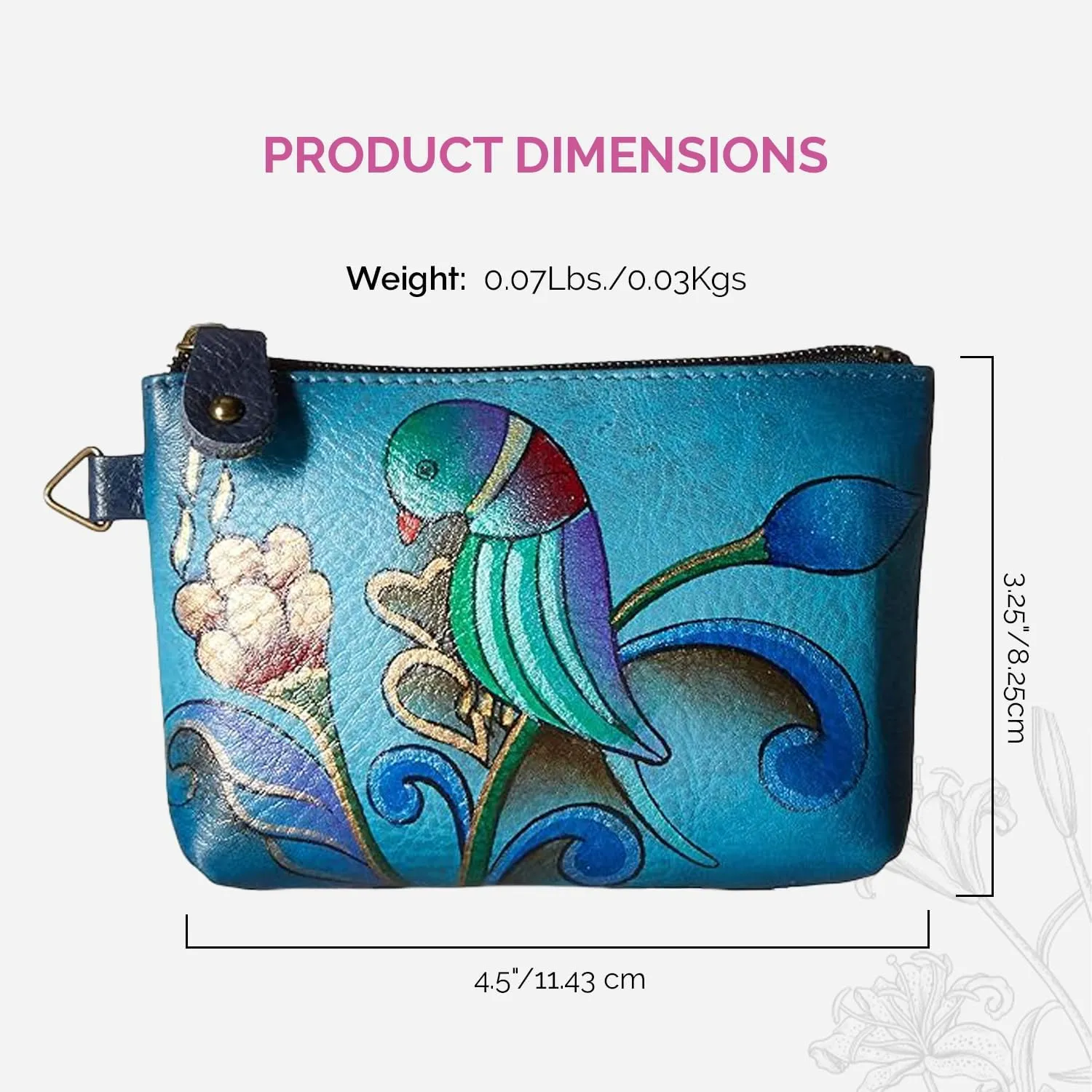 Anna by Anuschka Women's Hand Painted Leather Coin Pouch Purse