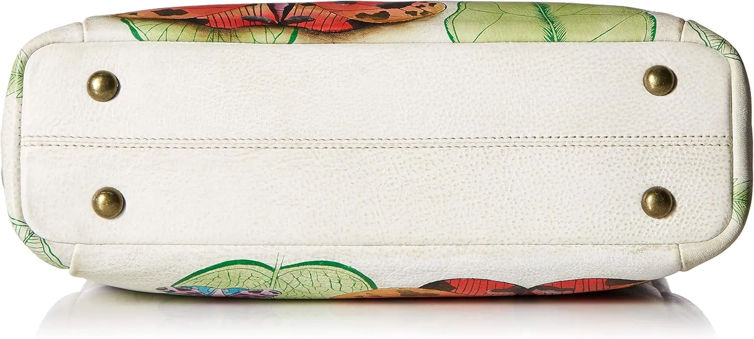 Anna by Anuschka Women's Hand-Painted Leather Crossbody with Side Pockets