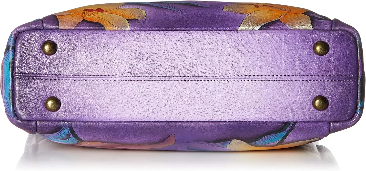 Anna by Anuschka Women's Hand-Painted Leather Crossbody with Side Pockets