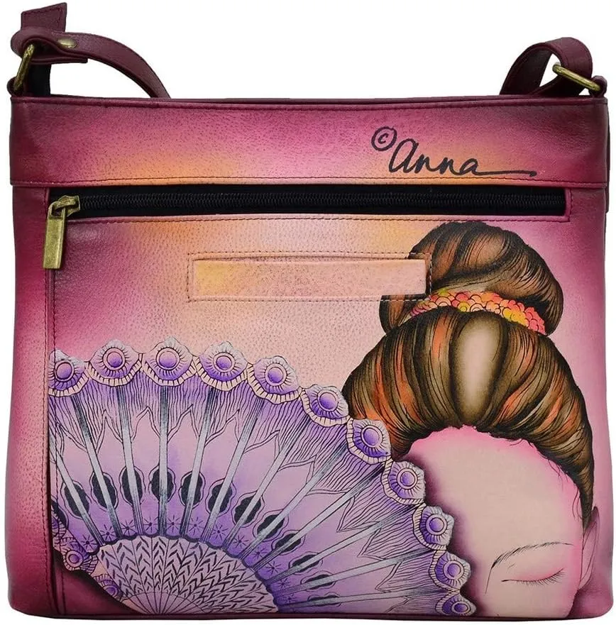 Anna by Anuschka Women's Hand-Painted Leather Organizer Crossbody