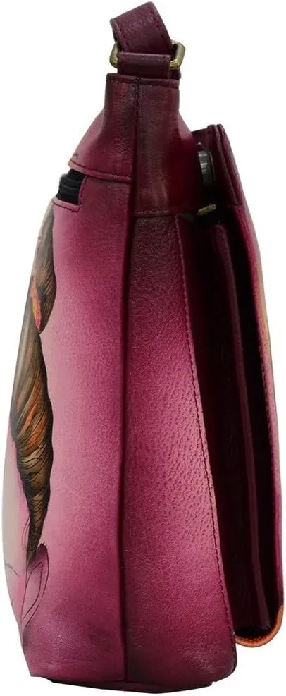 Anna by Anuschka Women's Hand-Painted Leather Organizer Crossbody