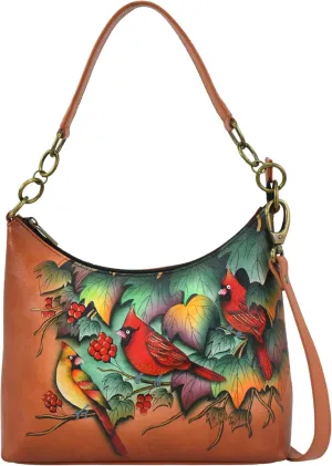 Anna by Anuschka Women's Original Hand-Painted Genuine Leather Hobo Shoulder Bag