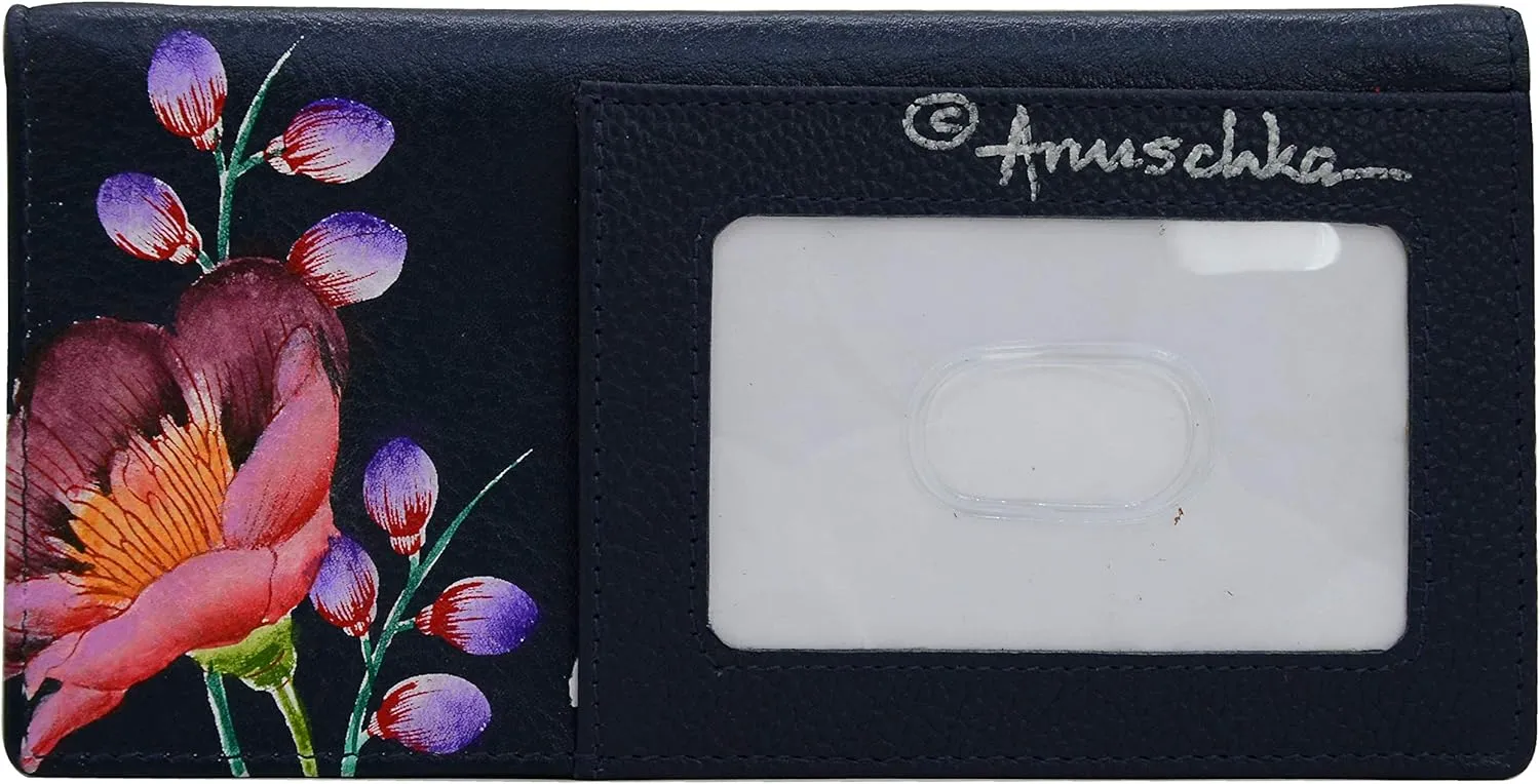Anuschka Women's Hand-painted Genuine Leather Checkbook Cover - Checkbook holder, 1 ID Window
