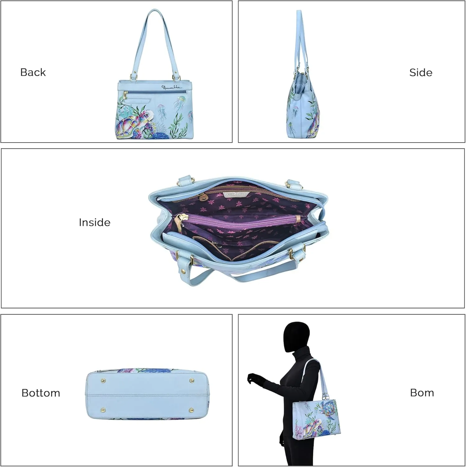Anuschka Women’s Hand-Painted Genuine Leather Medium Everyday Tote
