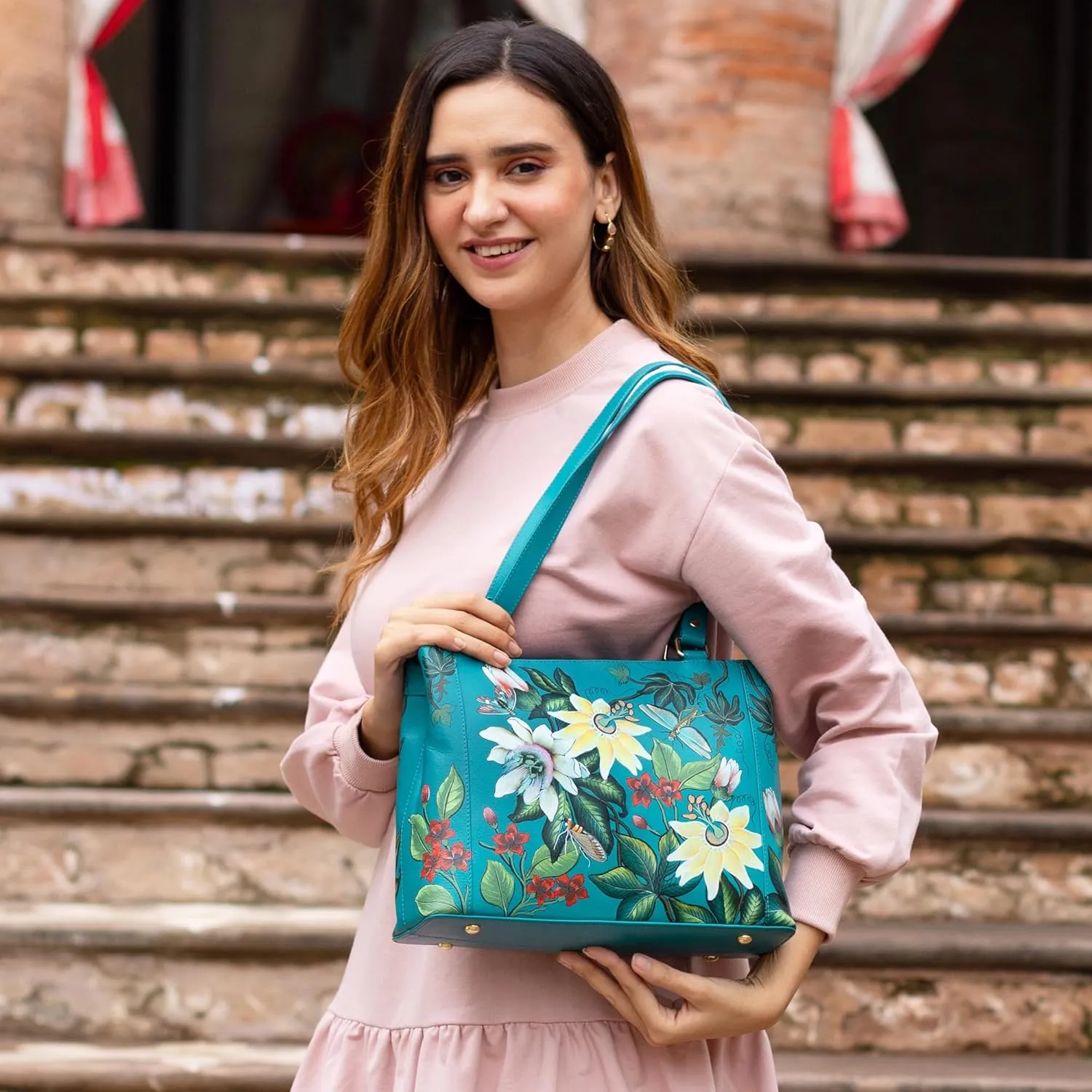 Anuschka Women’s Hand-Painted Genuine Leather Medium Everyday Tote