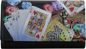 Anuschka Women’s Original Hand-Painted Genuine Leather RFID CheckBook Clutch