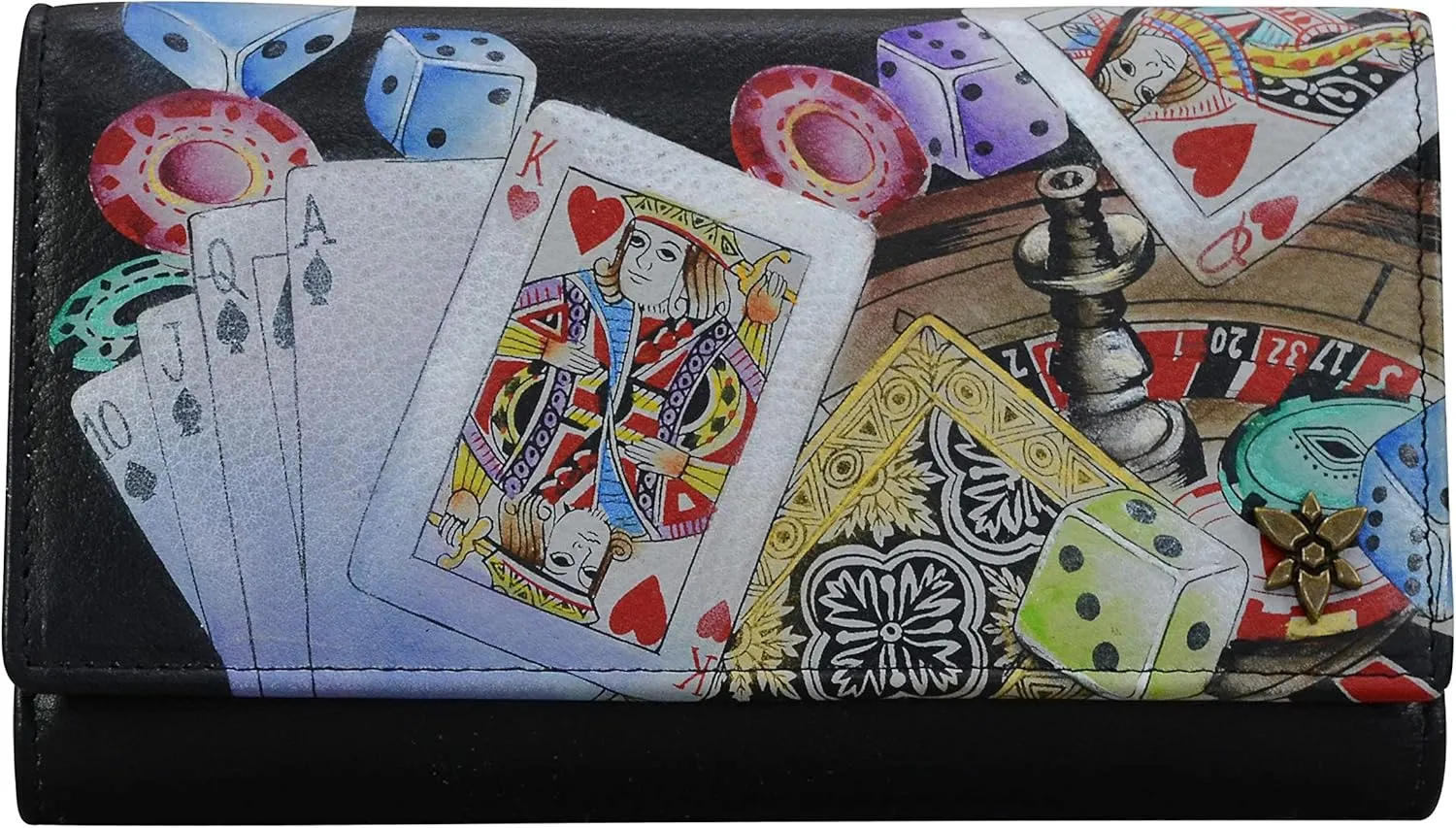 Anuschka Women’s Original Hand-Painted Genuine Leather RFID CheckBook Clutch