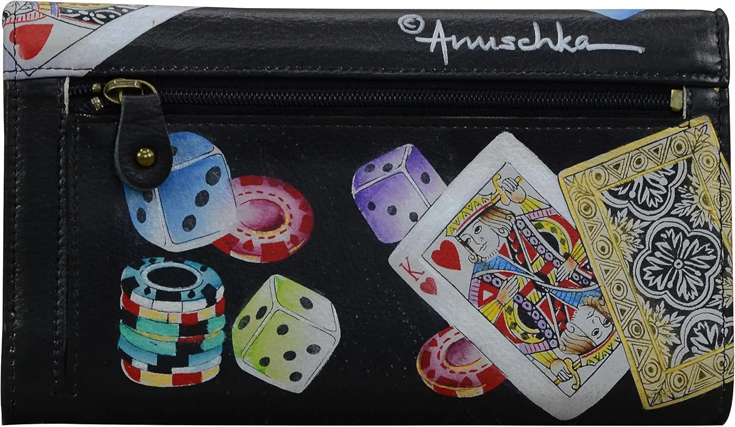 Anuschka Women’s Original Hand-Painted Genuine Leather RFID CheckBook Clutch