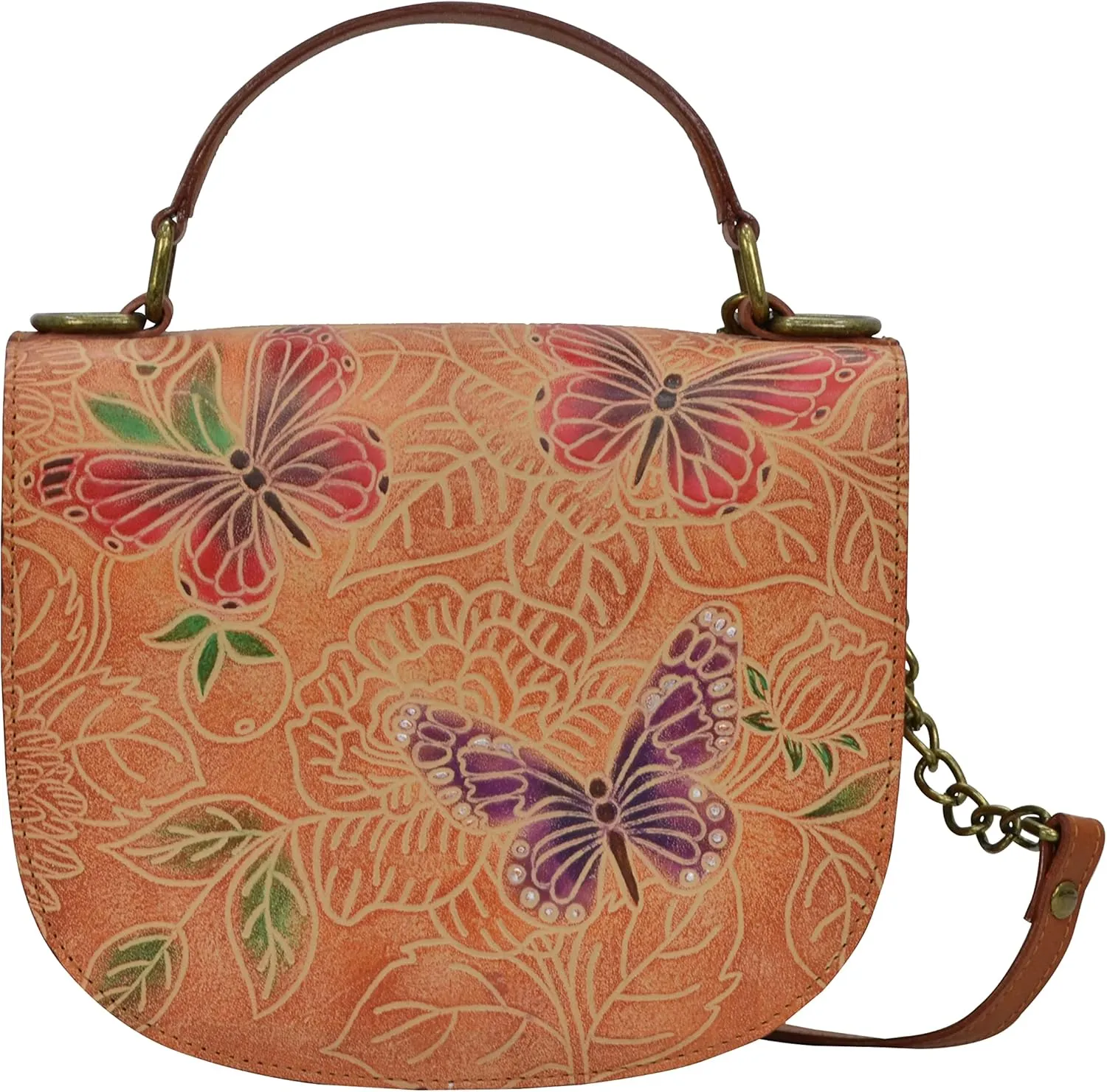 Anuschka Women's Original Head-Painted Leather Small Flap Crossbody