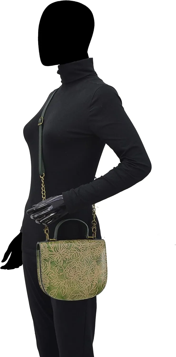 Anuschka Women's Original Head-Painted Leather Small Flap Crossbody