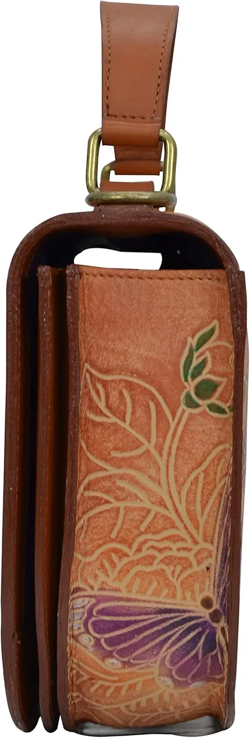 Anuschka Women's Original Head-Painted Leather Small Flap Crossbody