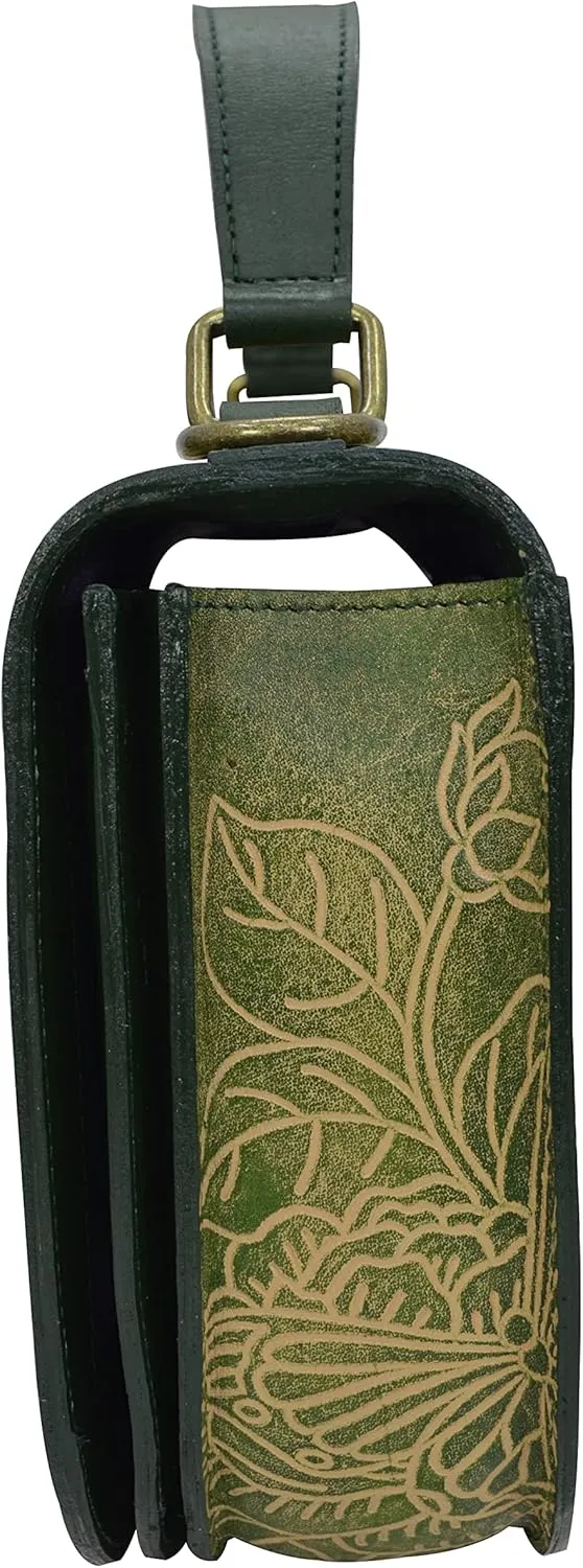 Anuschka Women's Original Head-Painted Leather Small Flap Crossbody