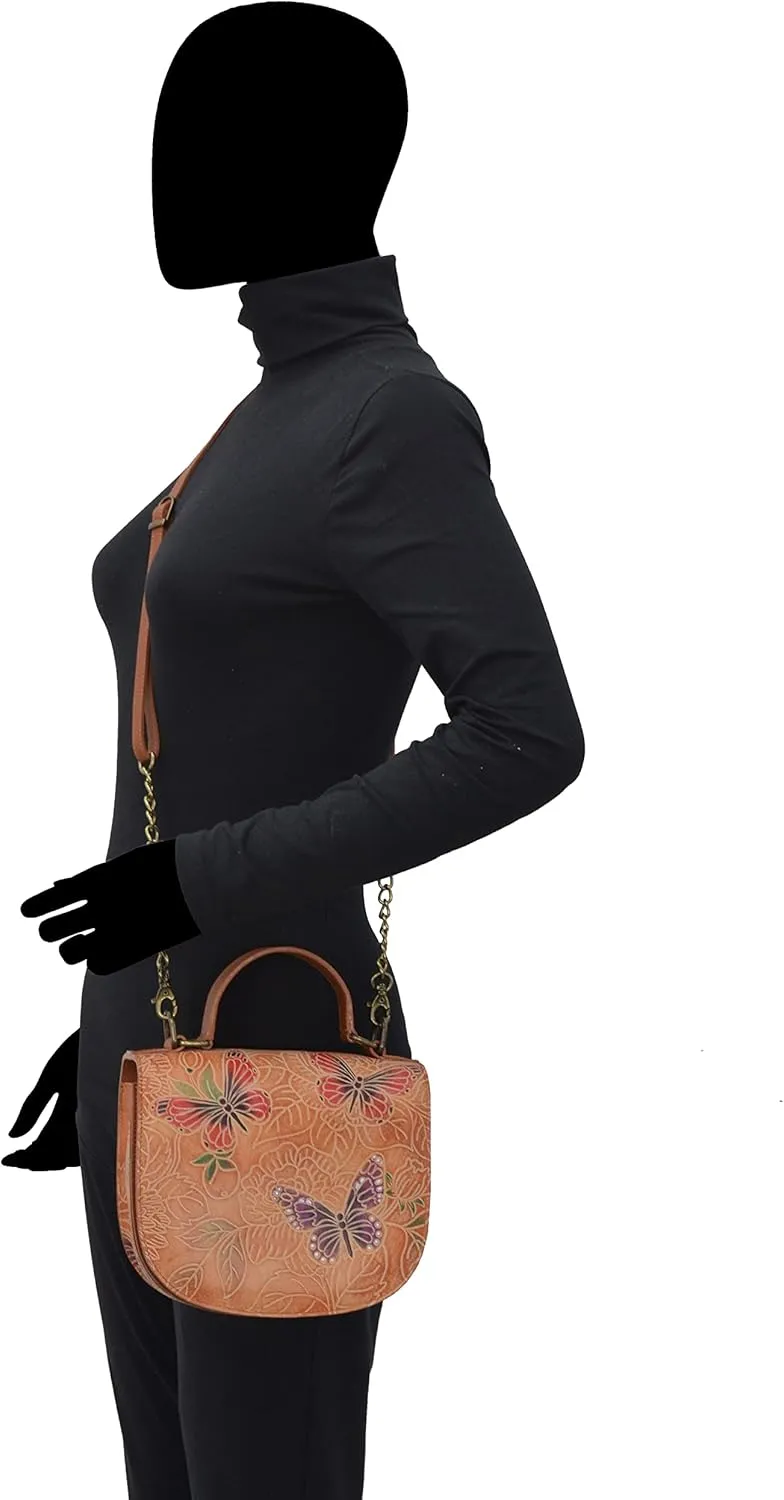 Anuschka Women's Original Head-Painted Leather Small Flap Crossbody