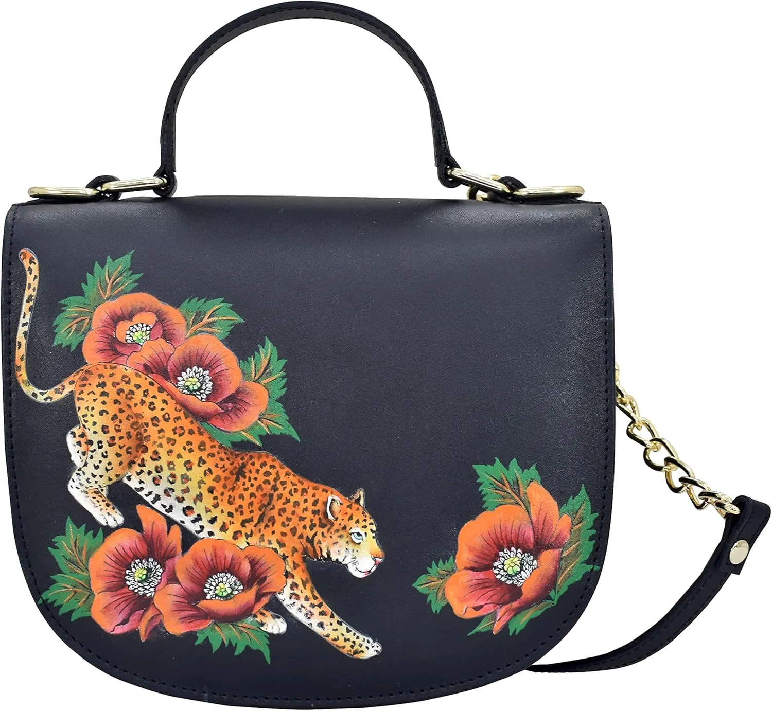 Anuschka Women's Original Head-Painted Leather Small Flap Crossbody
