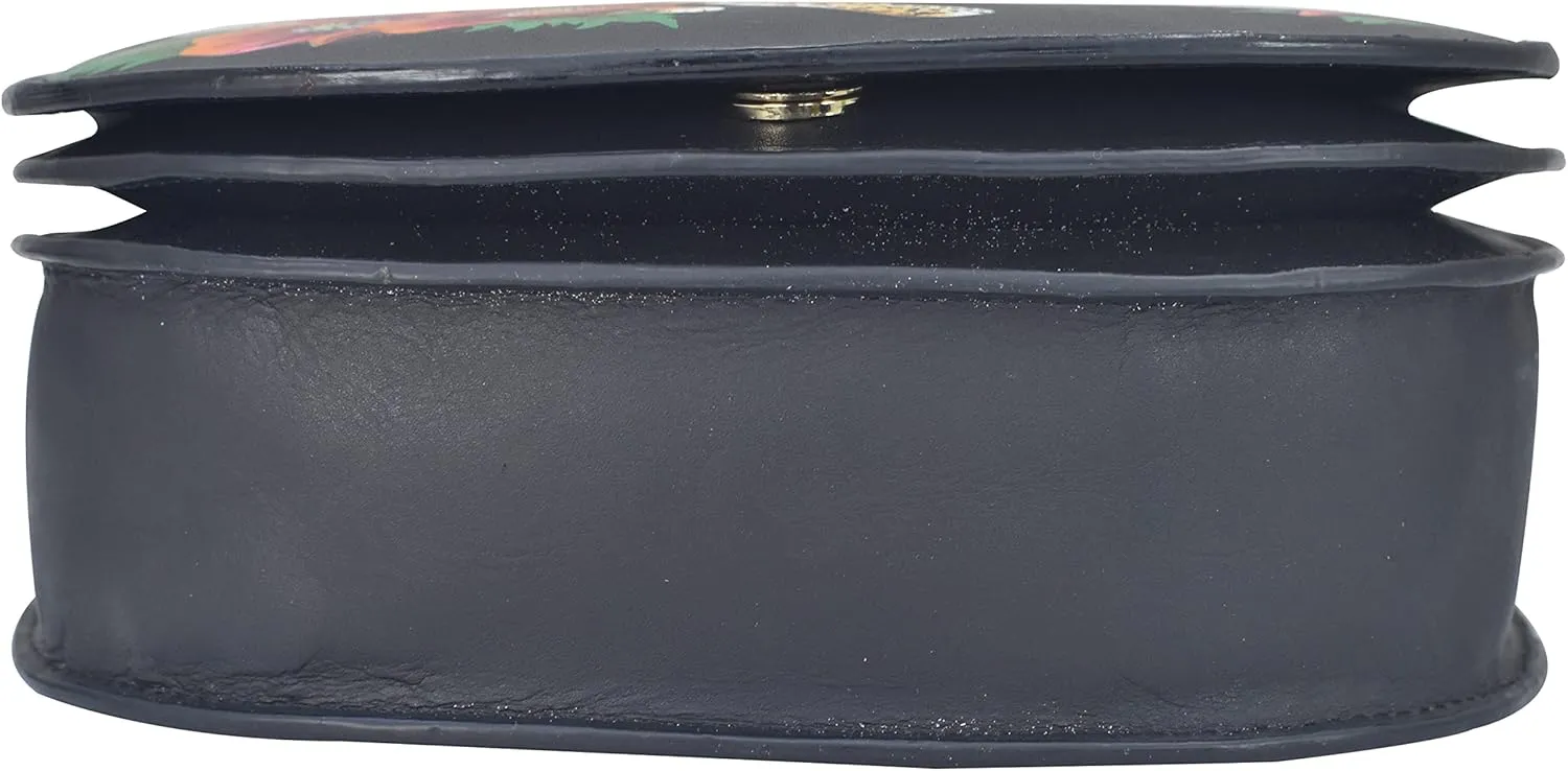 Anuschka Women's Original Head-Painted Leather Small Flap Crossbody