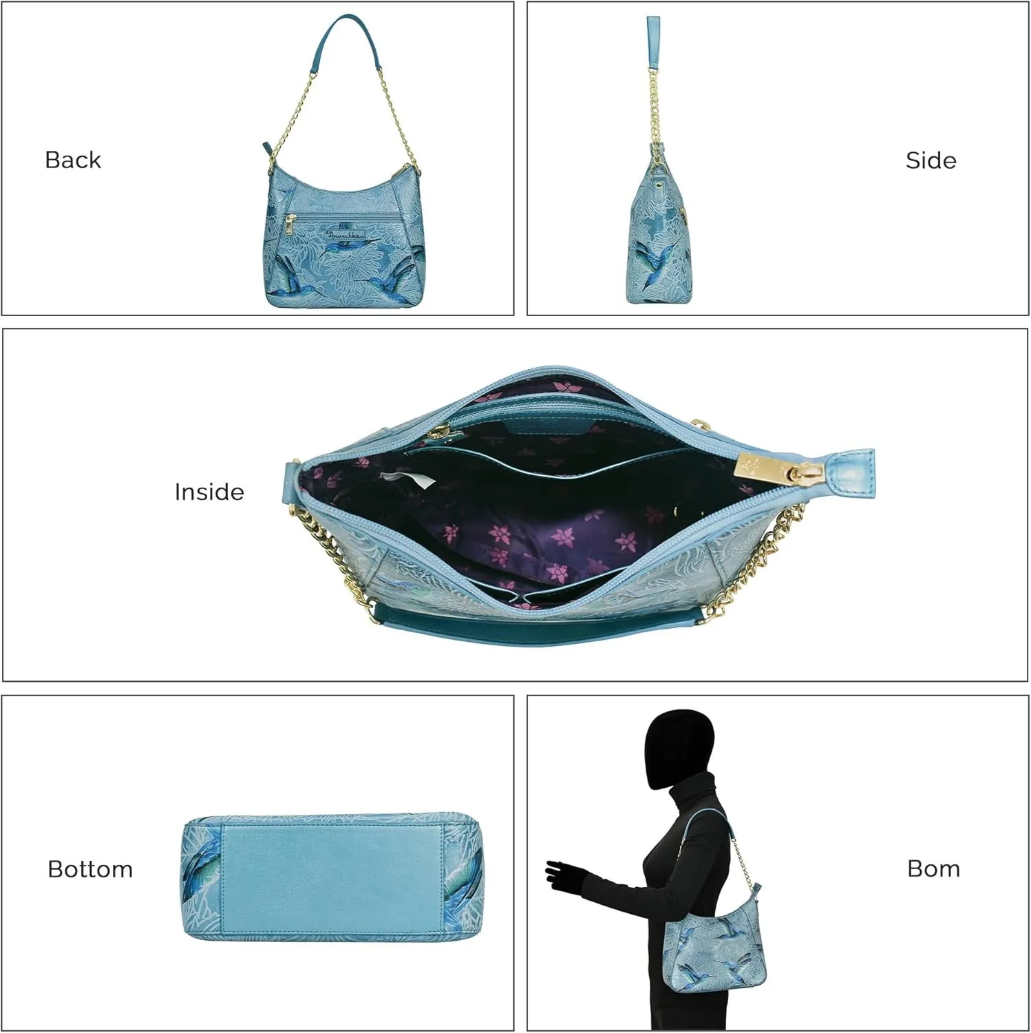 Anuschka Zip-top Shoulder Hobo-709