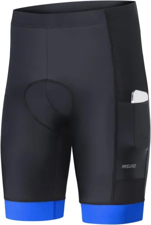 ARSUXEO 4D Padded Bike Shorts for Men Cycling Shorts with Phone Pockets Bicycle Biking Shorts