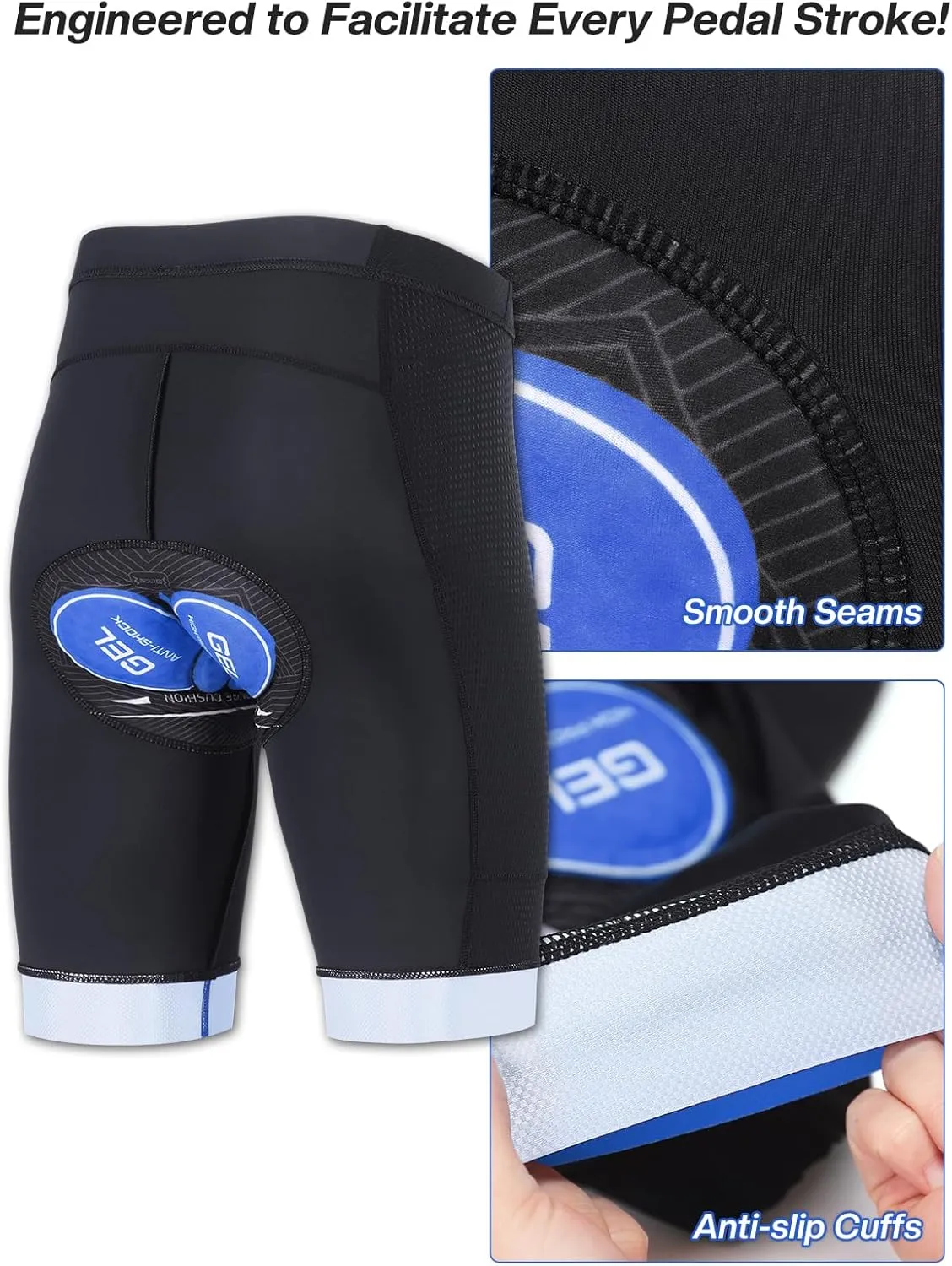 ARSUXEO 4D Padded Bike Shorts for Men Cycling Shorts with Phone Pockets Bicycle Biking Shorts