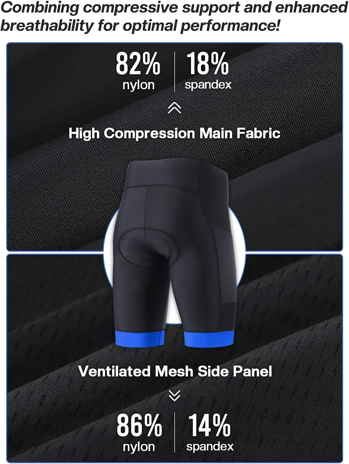 ARSUXEO 4D Padded Bike Shorts for Men Cycling Shorts with Phone Pockets Bicycle Biking Shorts