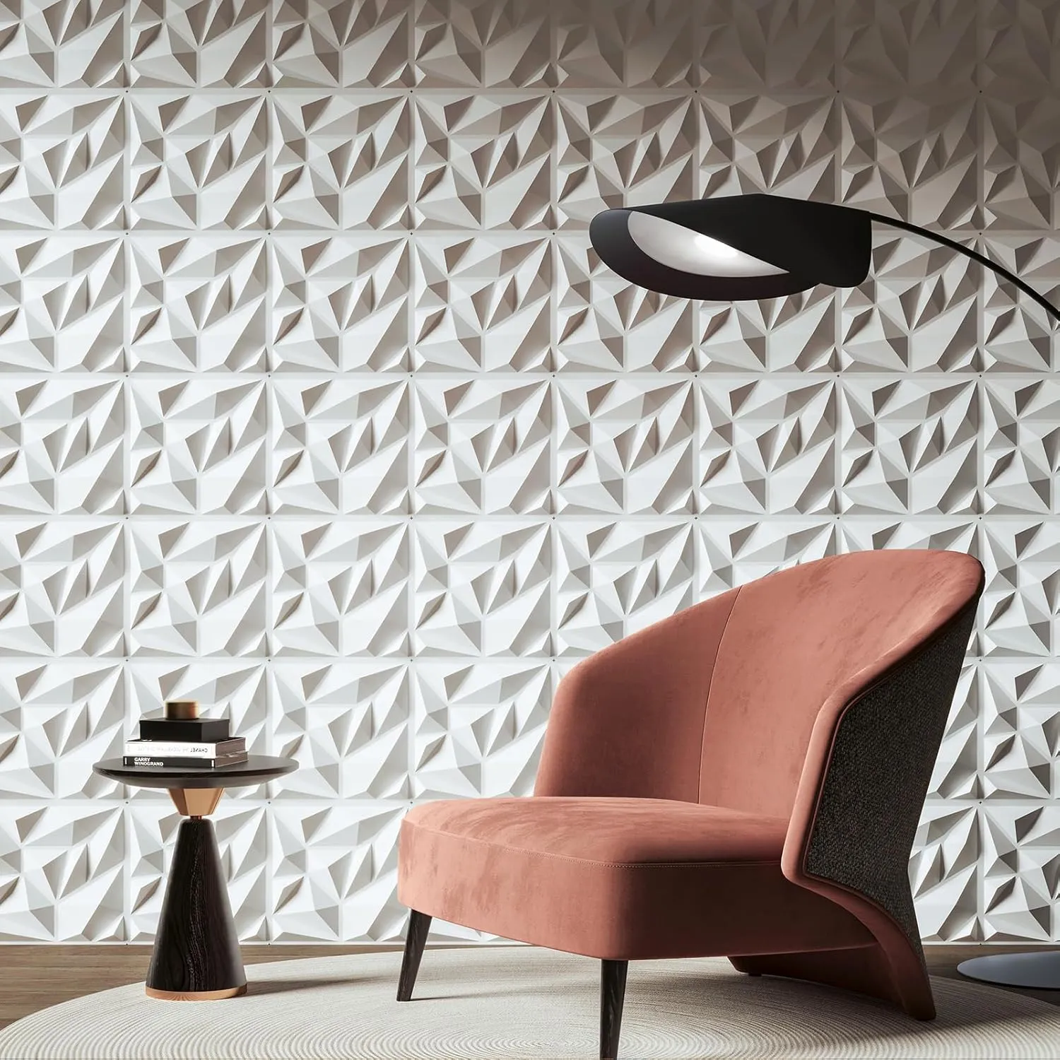 Art3d 20 Pack Decorative 3D Wall Panels, 19 Sq.Feet PVC Interior Wall Décor, 11.8"x11.8", White